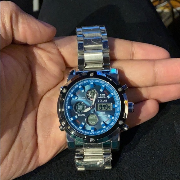 stauer blue stone chronograph